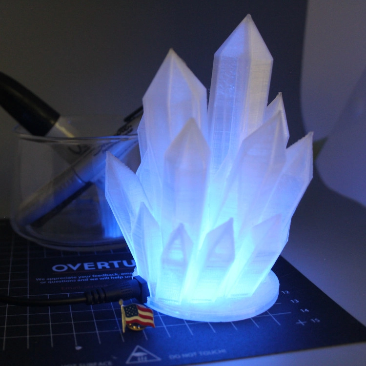 3D Printed Crystal Lamp - Wall Powered